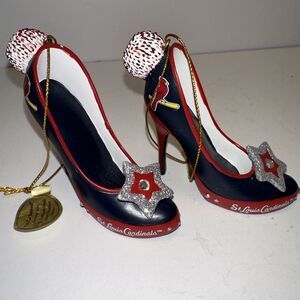 St. Louis Cardinals Shoe Ornament High Heel Baseball Pom Pom Decor‎
